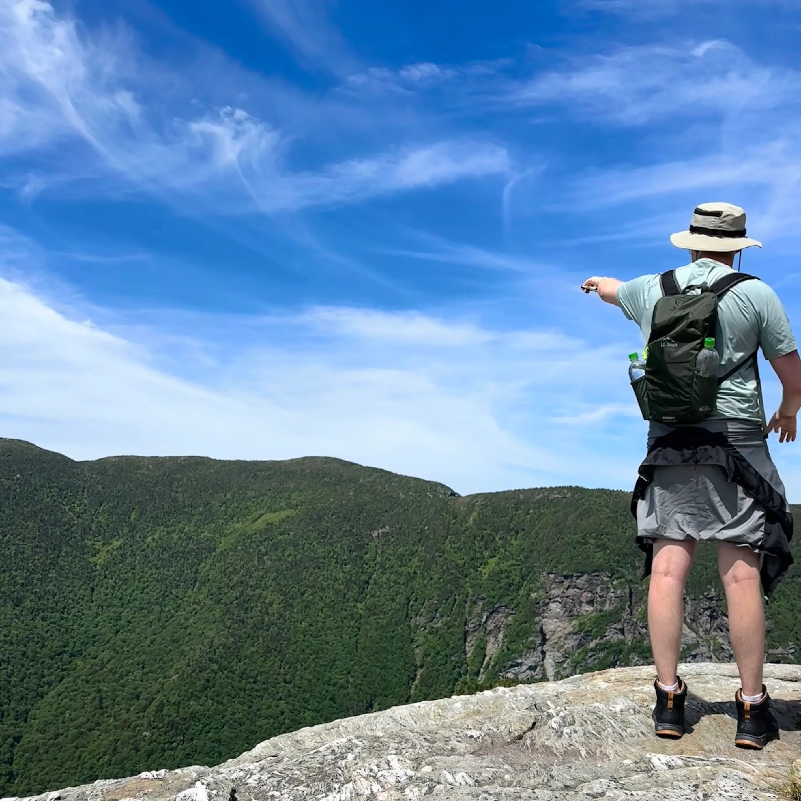 Dylan looking out at the mountains